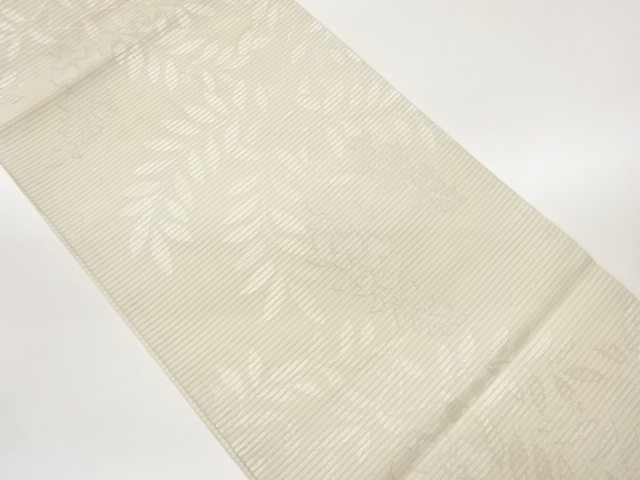 JAPANESE KIMONO / FUKURO OBI FOR SUMMER / WOVEN FLOWER & PLANT
